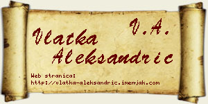 Vlatka Aleksandrić vizit kartica